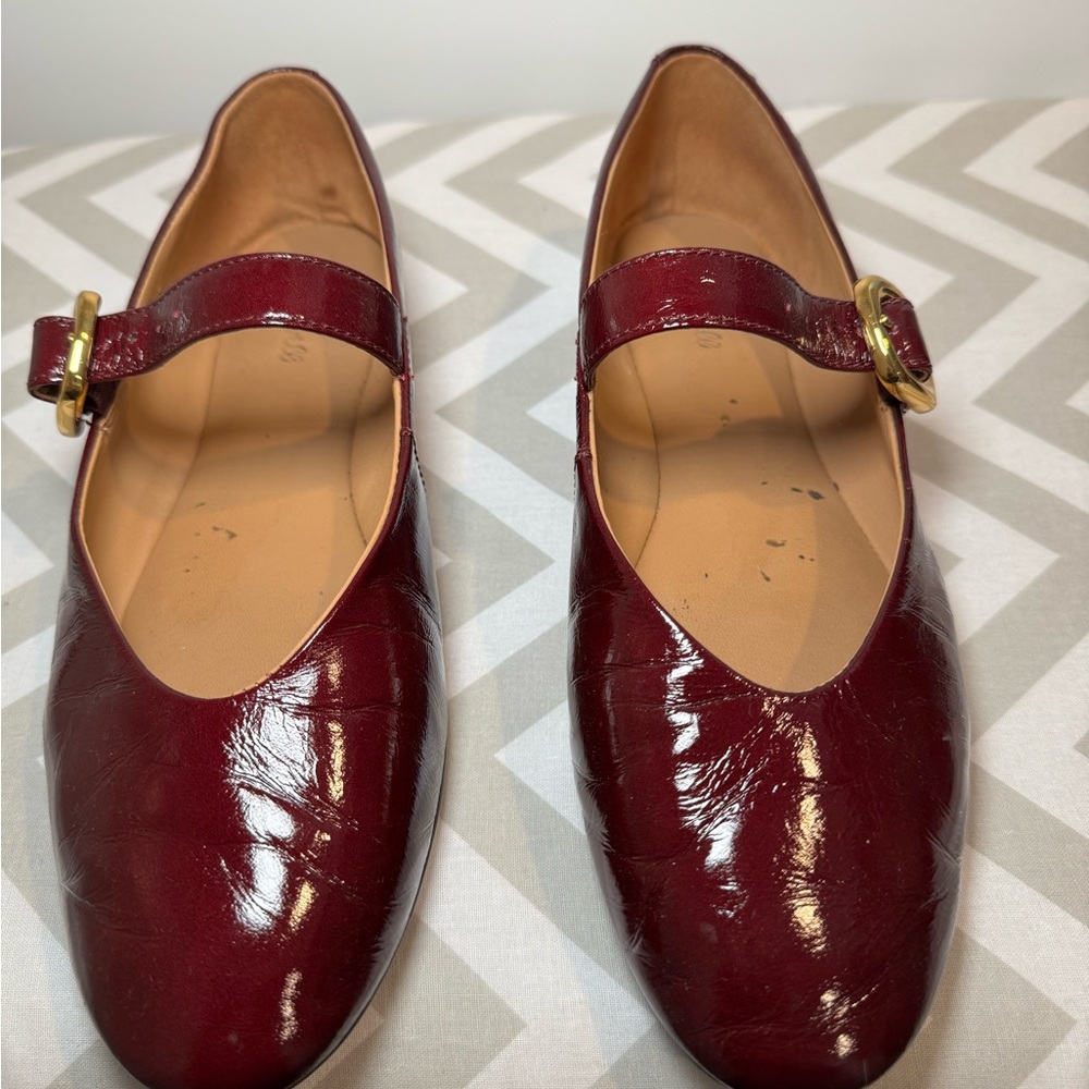Madewell Burgundy Mary Jane Flats